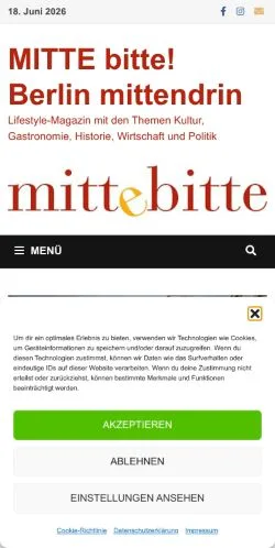 Forhåndsvisning av nettstedet Mitte Bitte, medium fra Tyskland for sponsede artikler