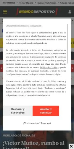 Anteprima del sito Mundo Deportivo, media di Spagna per articoli sponsorizzati