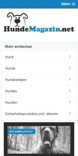 Anteprima del sito Hundemagazin, media di Germania per articoli sponsorizzati