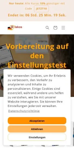 Pré-visualização do site Plakos Deutschland, meio de Alemanha para artigos patrocinados