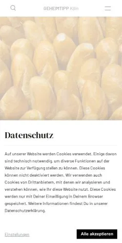 Anteprima del sito Geheimtipp Köln, media di Germania per articoli sponsorizzati
