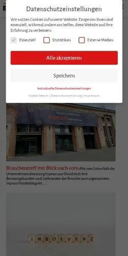 Aperçu du site Bäckerwelt, média de Allemagne pour articles sponsorisés