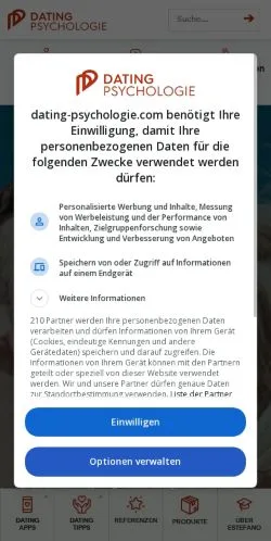 Podgląd witryny Dating-Psychologie, medium z kraju Niemcy do artykułów sponsorowanych