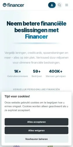 Forhåndsvisning av nettstedet Financer, medium fra Nederland for sponsede artikler