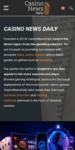 Podgląd witryny Casino News Daily, medium z kraju Stany Zjednoczone do artykułów sponsorowanych
