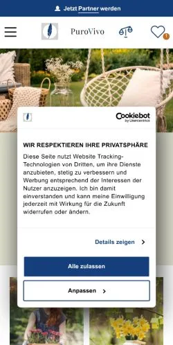 Anteprima del sito Purovivo, media di Germania per articoli sponsorizzati