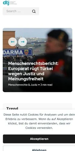 Podgląd witryny DTJ Online, medium z kraju Niemcy do artykułów sponsorowanych