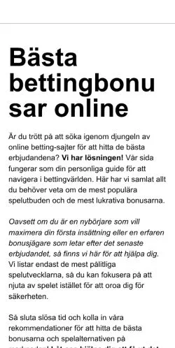 スポンサード記事向けのスウェーデンメディア、matchbet.seのサイトプレビュー