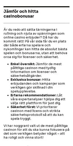 Anteprima del sito utvaltcasino.se, media di Svezia per articoli sponsorizzati