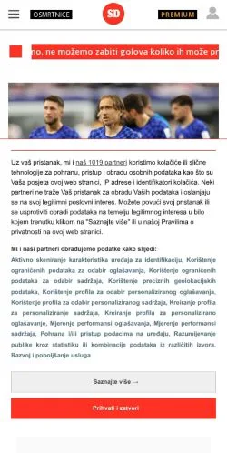 Anteprima del sito Slobodna Dalmacija, media di Croazia per articoli sponsorizzati