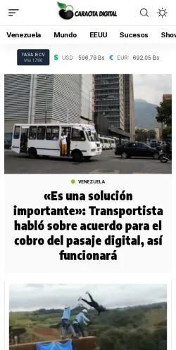 スポンサード記事向けのスペインメディア、Caraota Digitalのサイトプレビュー