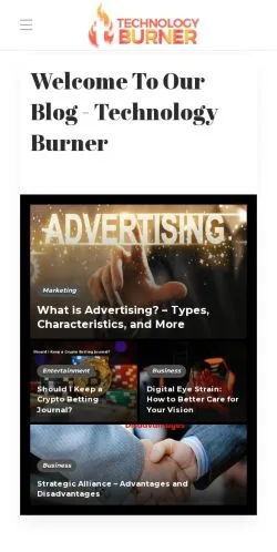 Forhåndsvisning av nettstedet Welcome to Technology Burner, medium fra USA for sponsede artikler