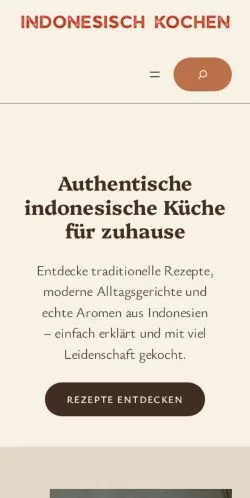 Sponsorlu makaleler için Almanya medyası Indonesisch Kochen sitesinin önizlemesi