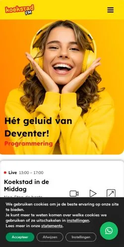 Anteprima del sito Koekstad FM, media di Paesi Bassi per articoli sponsorizzati