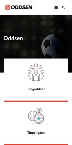 Preview of the Oddsen website, a media outlet in Norway for sponsored articles