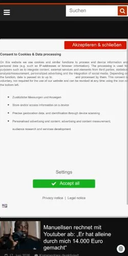 Anteprima del sito Raptastisch, media di Germania per articoli sponsorizzati
