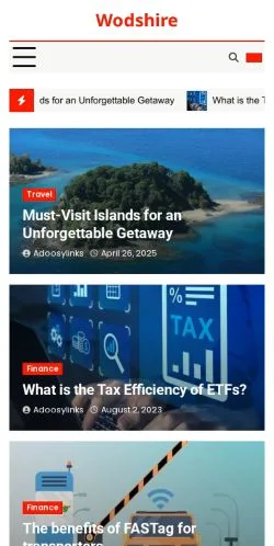 Anteprima del sito Wodshire, media di Stati Uniti per articoli sponsorizzati