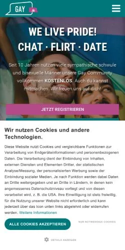 Voorbeeld van de site Gay, medium uit Duitsland voor gesponsorde artikelen