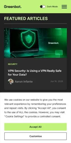 Pré-visualização do site Greenbot, meio de Estados Unidos para artigos patrocinados