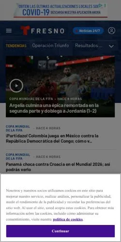 Anteprima del sito Telemundo 51 Fresno, media di Spagna per articoli sponsorizzati