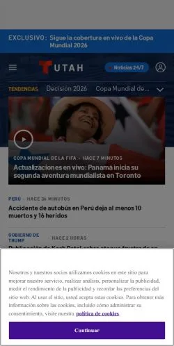 스폰서 기사용 스페인 매체 Telemundo Utah 사이트 미리보기