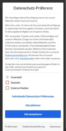 Forhåndsvisning av nettstedet BeyondCamping, medium fra Tyskland for sponsede artikler