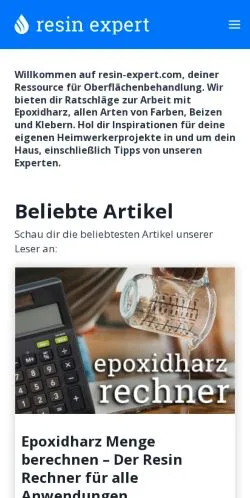 Anteprima del sito Der Epoxidharz und Handwerker Ratgeber, media di Germania per articoli sponsorizzati