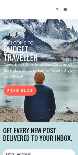 Anteprima del sito Budget Traveller, media di Stati Uniti per articoli sponsorizzati