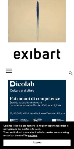 Forhåndsvisning af Exibart, medie fra Italien til sponsorerede artikler