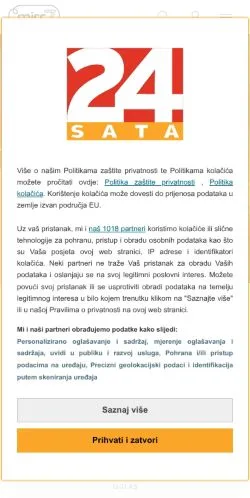 Podgląd witryny Miss7 24sata, medium z kraju Chorwacja do artykułów sponsorowanych