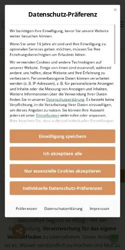 Anteprima del sito Gesundheit Für Körper & Seele, media di Germania per articoli sponsorizzati