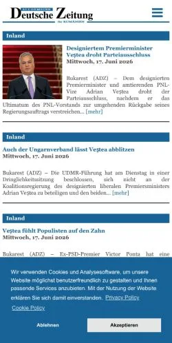 Podgląd witryny adz.news, medium z kraju Niemcy do artykułów sponsorowanych
