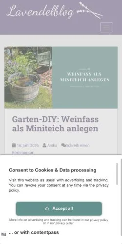 Anteprima del sito Lavendelblog, media di Germania per articoli sponsorizzati