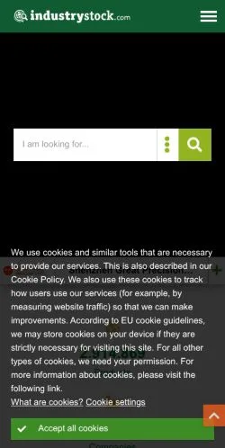 スポンサード記事向けのアメリカ合衆国メディア、IndustryStockのサイトプレビュー