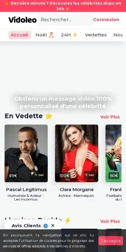 Sponsorlu makaleler için Fransa medyası Vidoleo sitesinin önizlemesi