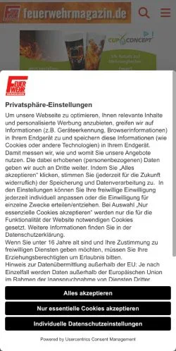 Anteprima del sito Feuerwehr-Magazin, media di Germania per articoli sponsorizzati