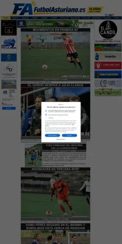 Anteprima del sito FutbolAsturiano, media di Spagna per articoli sponsorizzati