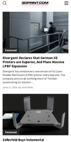 Vorschau der Website 3DPrint, Medium aus Vereinigte Staaten für gesponserte Artikel
