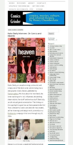 Preview of the Comics Grinder website, a media outlet in United States for sponsored articles