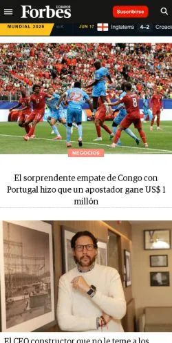 Vorschau der Website Forbes Ecuador, Medium aus Spanien für gesponserte Artikel