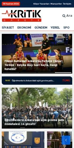 스폰서 기사용 튀르키예 매체 Gazete Kritik 사이트 미리보기