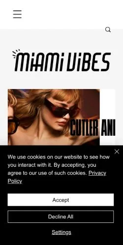 Anteprima del sito Miami Vibes Magazine, media di Stati Uniti per articoli sponsorizzati