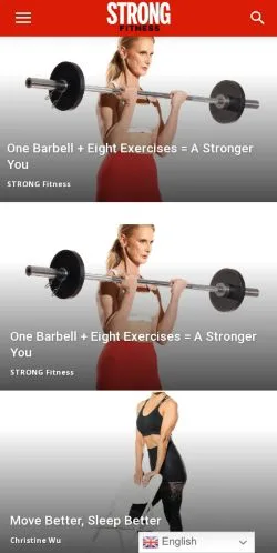 스폰서 기사용 미국 매체 StrongFitnessMag 사이트 미리보기