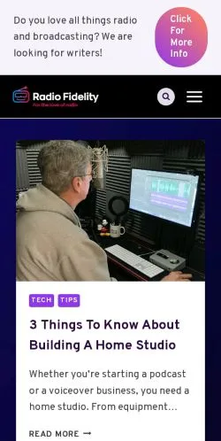 Pré-visualização do site Radio Fidelity, meio de Estados Unidos para artigos patrocinados