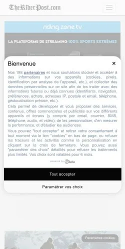 Sponsorlu makaleler için Fransa medyası The Rider Post sitesinin önizlemesi