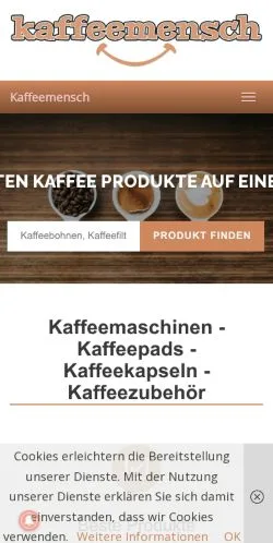 Vorschau der Website Kaffeemensch, Medium aus Deutschland für gesponserte Artikel