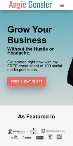 Preview of the Angie Gensler website, a media outlet in United States for sponsored articles