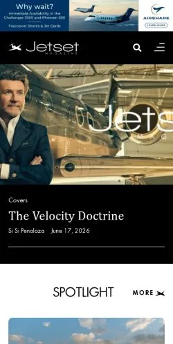 Aperçu du site Jetset Magazine, média de États-Unis pour articles sponsorisés