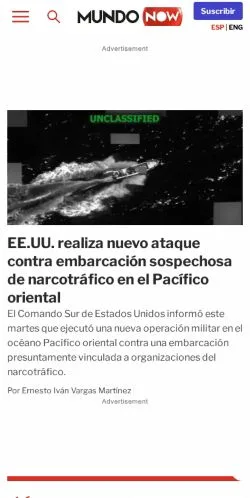 Anteprima del sito MundoNOW, media di Spagna per articoli sponsorizzati