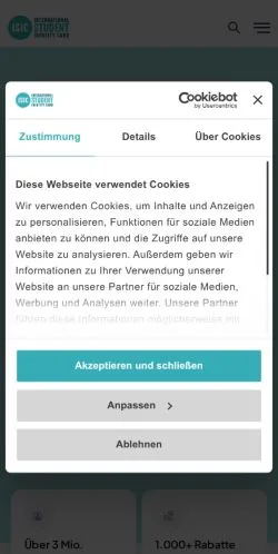 Aperçu du site ISIC Österreich, média de Autriche pour articles sponsorisés